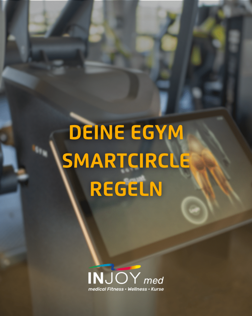 EGYM SmartCircle Terminal mit Touchdisplay im INJOYmed Dresden, Titelbild zu den fünf Regeln am Trainingszirkel
