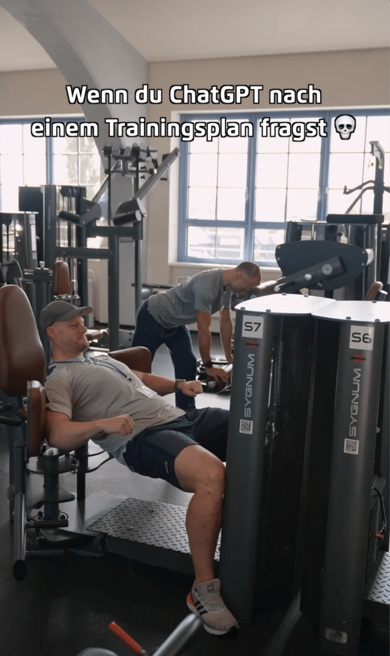 Personen benutzen Geräte zweckentfremdet, da Sie einen KI generierten Trainingsplan haben.